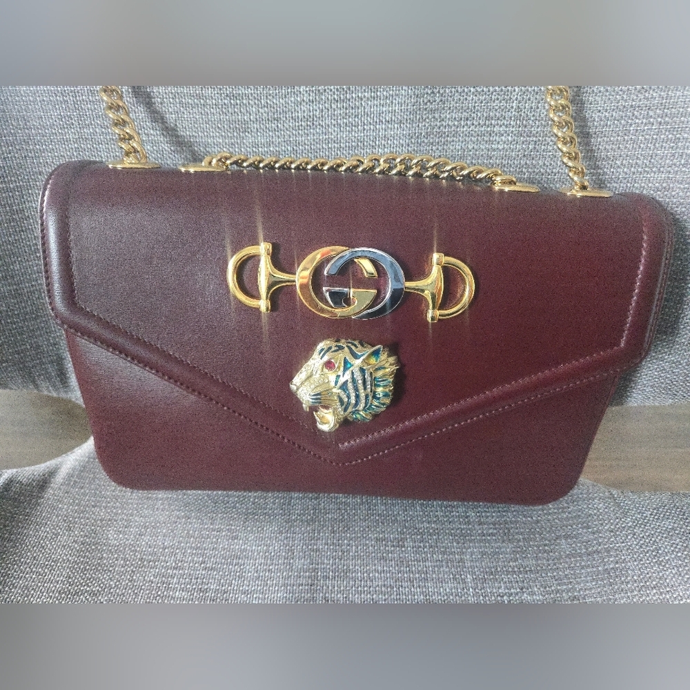 Gucci Rajah Medium Shoulder Bag – Burgundy Leather